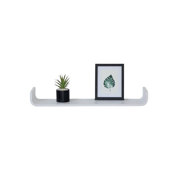 5 FIVE SIMPLY SMART - Étagère murale courbée en bois Blanc L 80 cm fixations invisibles - large