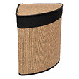 5 FIVE SIMPLY SMART - Panier à linge d'angle 48L en Bambou et tissu Noir H 50 cm - vignette