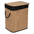 5 FIVE SIMPLY SMART - Panier à linge 60L en Bambou et tissu Noir H 50 cm - vignette