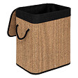 5 FIVE SIMPLY SMART - Panier à linge 60L en Bambou et tissu Noir H 50 cm - vignette