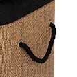 5 FIVE SIMPLY SMART - Panier à linge 60L en Bambou et tissu Noir H 50 cm - vignette