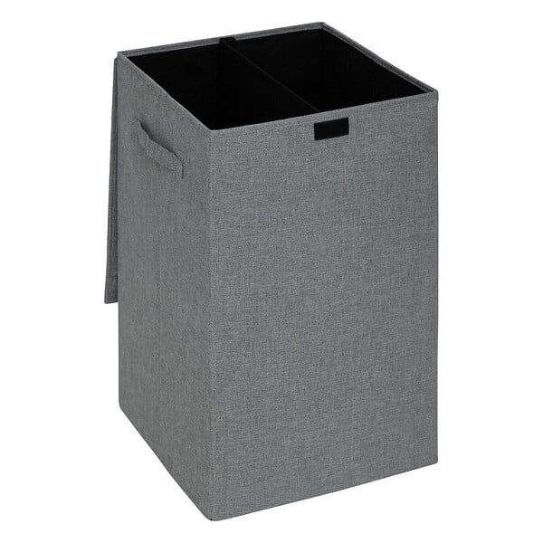 5 FIVE SIMPLY SMART - Panier à linge Gris 74L avec 2 compartiments H 60 cm - large