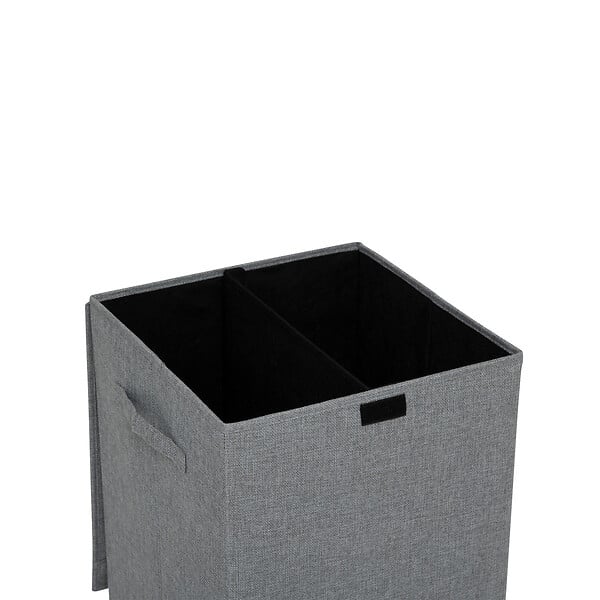 5 FIVE SIMPLY SMART - Panier à linge Gris 74L avec 2 compartiments H 60 cm - large