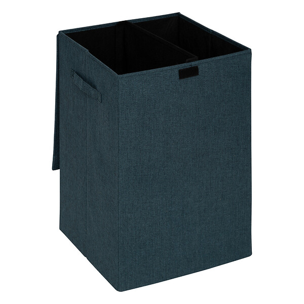 5 FIVE SIMPLY SMART - Panier à linge Bleu foncé 74L avec 2 compartiments H 60 cm - large