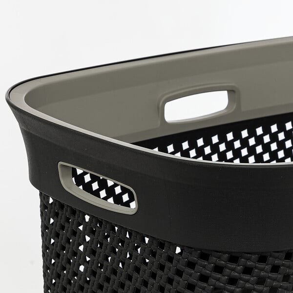 5 FIVE SIMPLY SMART - Panier à Linge 45L Gris Anthracite 4 poignées intégrées - large