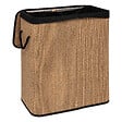 5 FIVE SIMPLY SMART - Panier à linge 100L en Bambou et tissu Noir avec 2 compartiments H 63 cm - vignette