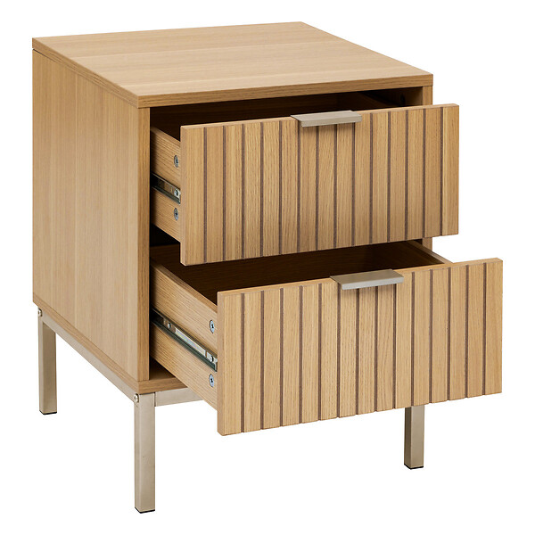 5 FIVE SIMPLY SMART - Table d'appoint Table de chevet 2 tiroirs H 52.5 cm - Naturel - large
