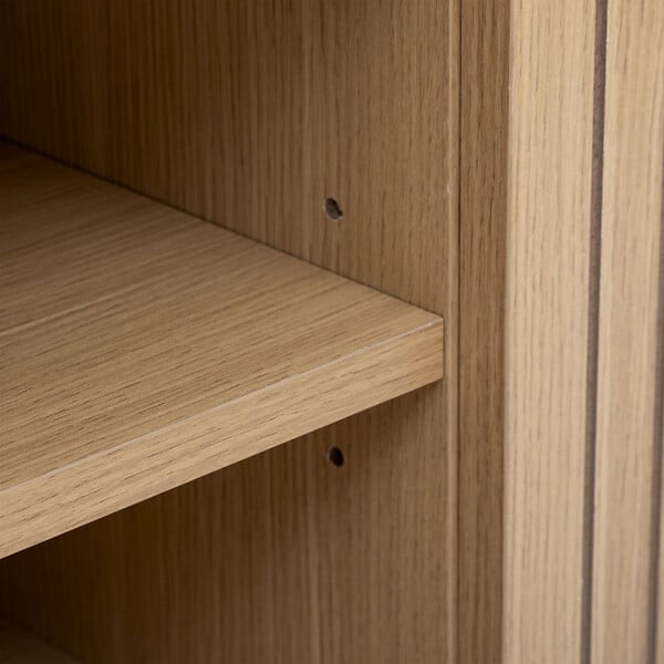 5 FIVE SIMPLY SMART - Meuble TV 2 portes et 1 niche avec étagère L 120 cm -  Naturel - large
