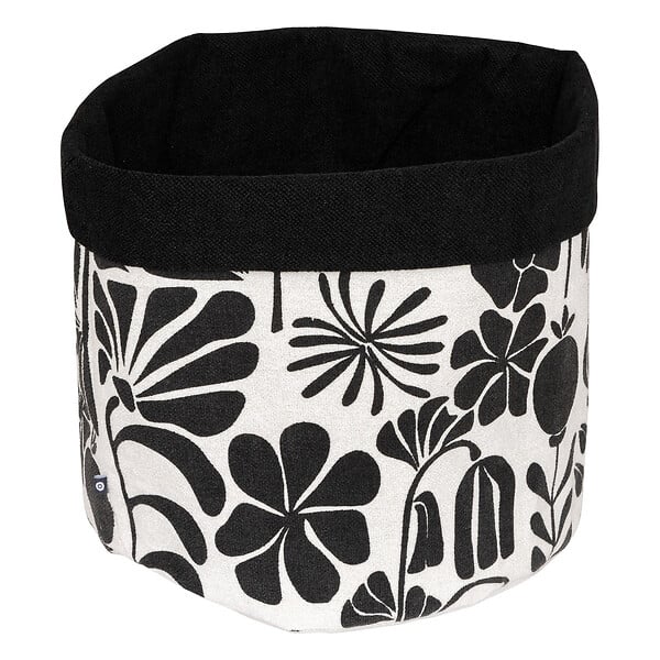 ATMOSPHERA - Lot de 2 Paniers de rangement en tissu noir et blanc motif rétro - large