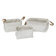 ATMOSPHERA - Lot de 3 Paniers de rangement en tissu Blanc aspect Bouclette - vignette