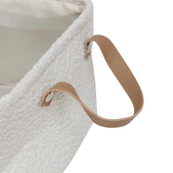 ATMOSPHERA - Lot de 3 Paniers de rangement en tissu Blanc aspect Bouclette - large