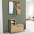 ID MARKET - Vestiaire d'entrée DETROIT avec miroir et range-chaussures design industriel - vignette