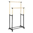 5 FIVE SIMPLY SMART - Portant à vêtements double en métal effet Bois extensible en hauteur H 165 cm - vignette