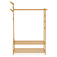 ID MARKET - Portant vêtements bambou RITA avec porte-manteaux et étagères - vignette