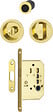 HOPPE - Serrure à condamnation rosace ronde pour porte coulissante intérieure avec manœuvres aluminium aspect laiton poli - vignette