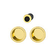HOPPE - manœuvres encastrées rosace ronde pour porte coulissante intérieure aluminium aspect laiton poli - vignette