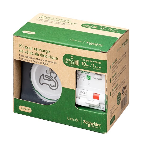 SCHNEIDER ELECTRIC - Kit Mureva Styl - Protection + Prise courant 2P+T renforcée VE IP55 IK - large