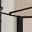 AURLANE - Paroi de Douche avec Volet Pivotant 80+40x195cm - Verre 8mm Anticalcaire - Motifs et Profilés Noir - vignette
