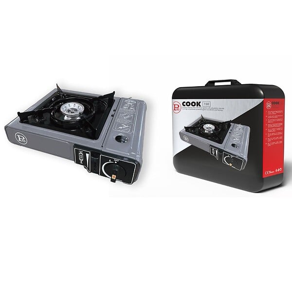 INTEC - Réchaud Gaz Portable 1 Feu 2200W + 8 Cartouches gaz Butane Camping Randonnée Cuisine Extérieure INTEC - large