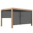 OVIALA - Pergola bioclimatique autoportée 3x4 m et 2 stores bois gris - Athenes - vignette