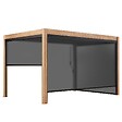OVIALA - Pergola bioclimatique autoportée 3x4m et 3 stores bois gris - Athenes - vignette