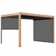 OVIALA - Pergola bioclimatique adossée 3x4m et 2 stores bois gris - Oia - vignette
