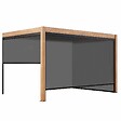 OVIALA - Pergola bioclimatique adossée 3x4m et 3 stores en bois gris - Oia - vignette