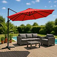 CONCEPT USINE - Parasol  terracotta droit rond 3,5 x 3,5 m rotatif à 360 CASTILLO - vignette