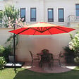 CONCEPT USINE - Parasol  terracotta droit rond 3,5 x 3,5 m rotatif à 360 CASTILLO - vignette
