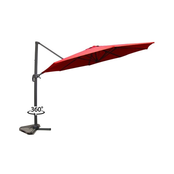 CONCEPT USINE - Parasol  terracotta droit rond 3,5 x 3,5 m rotatif à 360 CASTILLO - large
