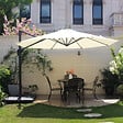 CONCEPT USINE - Parasol  écru droit rond 3,5 x 3,5 m rotatif à 360 CASTILLO - vignette