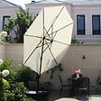 CONCEPT USINE - Parasol  écru droit rond 3,5 x 3,5 m rotatif à 360 CASTILLO - vignette