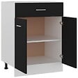 VIDAXL - vidaXL Armoire de plancher à tiroir "Lyon" Noir 60x46x81,5 cm - vignette