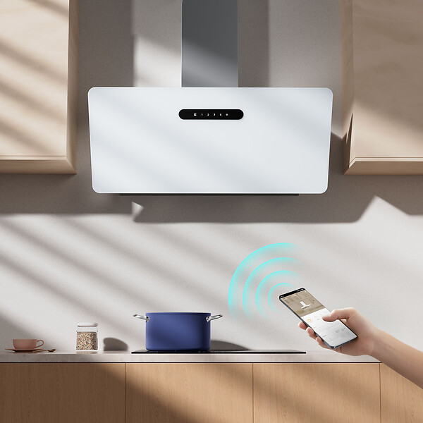 CIARRA - Hotte Murale Inclinée  90cm WIFI+APP Contrôle 650m³/h Booster Fonction CD9736KW - large