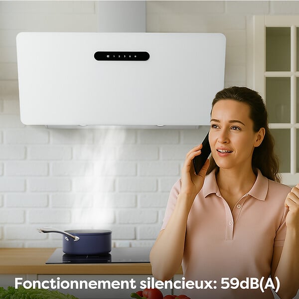 CIARRA - Hotte Murale Inclinée  90cm WIFI+APP Contrôle 650m³/h Booster Fonction CD9736KW - large