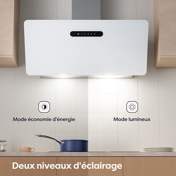 CIARRA - Hotte Murale Inclinée  90cm WIFI+APP Contrôle 650m³/h Booster Fonction CD9736KW - large