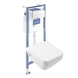 VILLEROY ET BOCH - Pack WC suspendu sans bride Architectura Twistflush [e³] rectangle + bâti-support sol et mur + plaque blanc - vignette