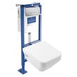 VILLEROY ET BOCH - Pack WC suspendu sans bride Architectura Twistflush [e³] rectangle + bâti-support ViConnect + plaque chrome mat - vignette