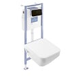 VILLEROY ET BOCH - Pack WC suspendu sans bride Architectura Twistflush [e³] rectangle + bâti-support sol et mur + plaque noir - vignette