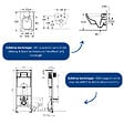 VILLEROY ET BOCH - Pack WC suspendu sans bride Architectura Twistflush [e³] rectangle + bâti-support sol et mur + plaque noir - vignette