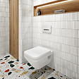 VILLEROY ET BOCH - Pack WC suspendu sans bride Architectura Twistflush [e³] rectangle+bâti-support sol et mur+plaque chrome brillant - vignette