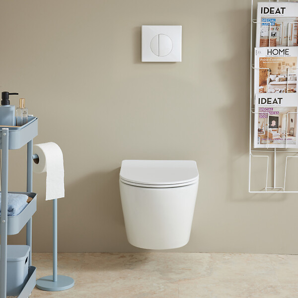 SIAMP - Pack WC suspendu gain de place bâti universel SIAMP + cuvette sans bride vortex Turbi - large
