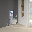 VILLEROY ET BOCH - Pack WC sans bride  Subway 2.0 abattant frein de chute + bâti-support sol et mur + plaque Chromé + Tabouret - vignette
