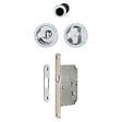 HOPPE - Set 1 aluminium pour porte coulissante 4920 F249 ronde aspect chromé brillant, aveugle sans gâche, cuvette + doigt - HOPPE - 3948041 - vignette