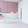 AICA SANITAIRE - Pare baignoire en deux volets -120x140cm-verre en 5mm - vignette