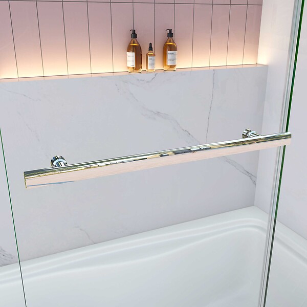AICA SANITAIRE - Pare baignoire en deux volets -120x140cm-verre en 5mm - large