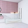 AICA SANITAIRE - Pare baignoire anticalcaire en deux face ecran de baignoire en transparent -100x140cm -verre en 5mm - vignette