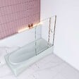 AICA SANITAIRE - Pare baignoire anticalcaire en deux face ecran de baignoire en transparent -100x140cm -verre en 5mm - vignette