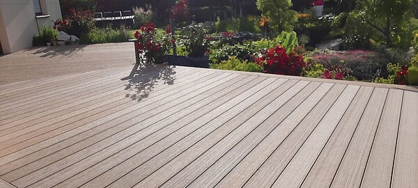 SYLWAY - Lame terrasse bois composite - Sable - L.2400xl.165xEp.21mm - large