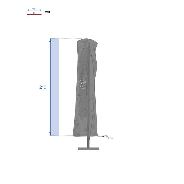 HESPERIDE - Housse pour parasol décentré S gris Hambo - 60 x 30 x 210 cm - Hespéride - large